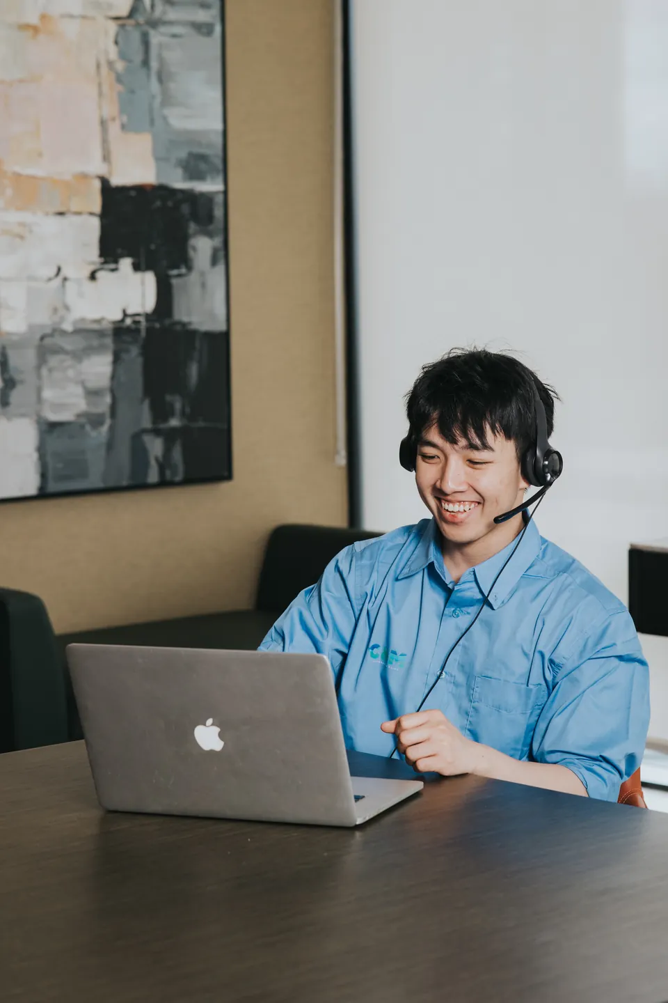 C&M team member answering a client call